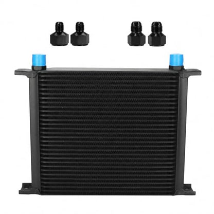Ucreative 30 Row AN10 Stacked Plate Aluminum Engine Transmission Oil Cooler - size: 30 Row with Adapters