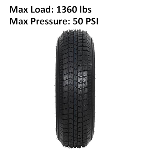 Garvee ST175/80D13 Trailer Tires on 13” White Rims 2-Pack - size: ST175/80D13, style: 5 Lug