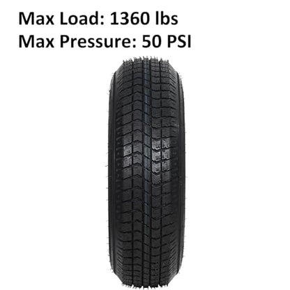 Garvee ST175/80D13 Trailer Tires on 13” White Rims 2-Pack - size: ST175/80D13, style: 5 Lug
