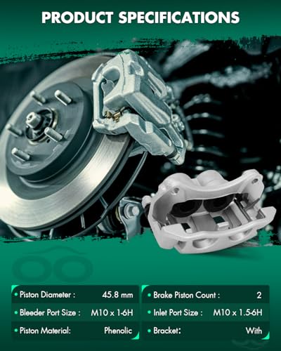 SCITOO 18B4950 18B4951 Front Left & Right Disc Brake Calipers With Bracket - size: Front[18B4950 & 18B4951]Silver