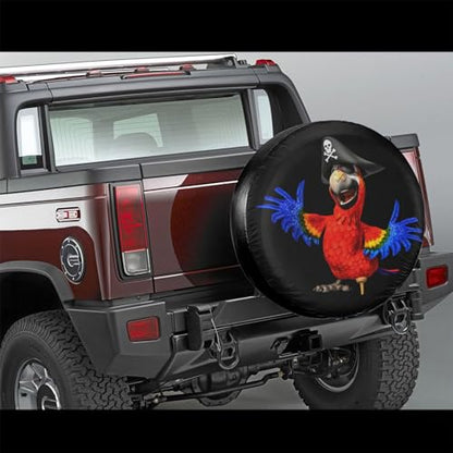 Parrot Pirate Spare Tire Cover Waterproof Sun Protection Fit 14 Inches - color: Parrot Pirate, size: 14 inch