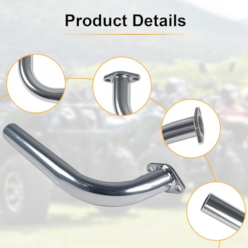 New 420cc Exhaust Header Pipe with Female Threaded - color: Silver