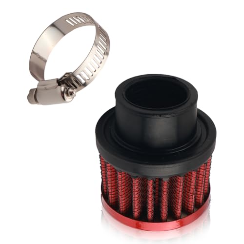 25mm Cold Air Intake Filter,Cold Air Filter with 1"-1.5" Adjustable Drive Hose Clamp for Secure Fit and Improved Airflow,Car Accessories Compatible with Car Airs Intake Systems