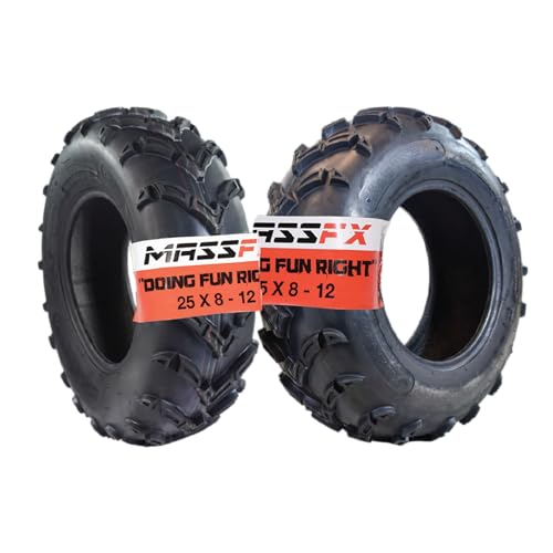 MASSFX 25x8-12 Front ATV Tire 6-Ply Checkmark Tread 2-Pack 25x8x12 - size: 25x8-12 F Two Set