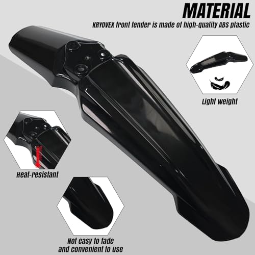 Dirt Bike Front Fender,Dirtbike Front Fender for Sur Ron/Surron/Light Bee/X160/X260, Black (Not Fits RST Fork) - style: Black