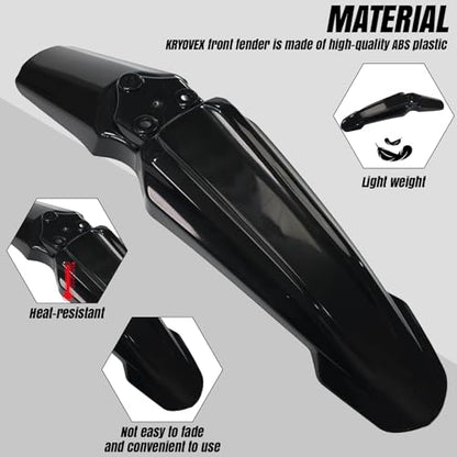 Dirt Bike Front Fender,Dirtbike Front Fender for Sur Ron/Surron/Light Bee/X160/X260, Black (Not Fits RST Fork) - style: Black