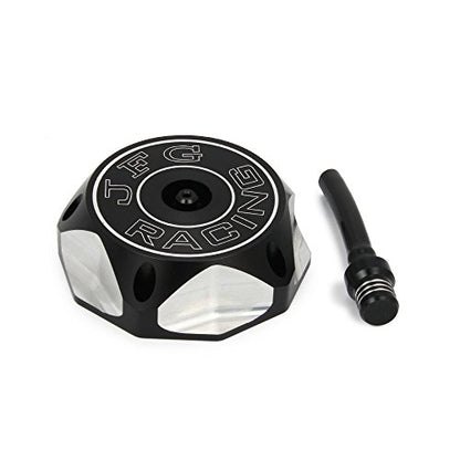 JFG RACING Dirt Bike Gas Fuel Tank Cap CNC for XR50 XR70 XR80 XR100 CRF150R CRF230F CR250R CR85R CR125R Dirt Pit Bike Black - color: black