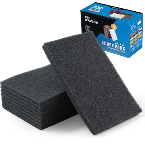 S SATC 6" x 9" Gray General Purpose Scuff Pads,10 Pack Automotive Pads for Scuffing,Scouring,Sanding,Paint Primer Prep Adhesion Scratch for Woodworking,Automotive Restoration - color: Gray