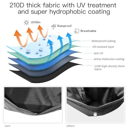 XYZCTEM Motorcycle Cover -Waterproof Outdoor Storage Bag, up to 116 inch - size: 116"