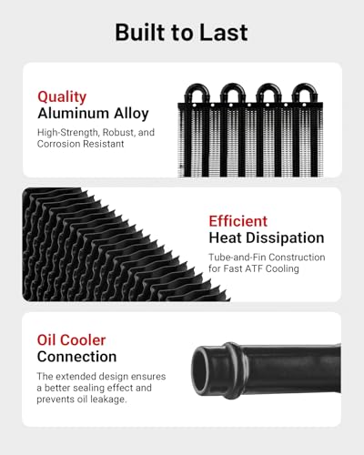 EVIL ENERGY 5/16 in Transmission Oil Cooler Kit, 8 Pass, Black - color: Black, size: 8 Pass