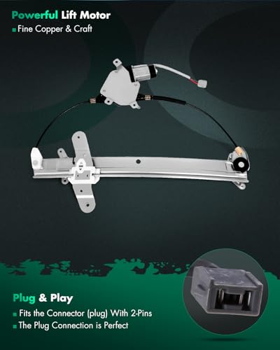 SCITOO Power Window Lift Regulator 1998-2011 for Lincoln Town Car Front Left Driver Side Motor 3W1Z5423395AA 6W1Z5423201AA - size: 741-686