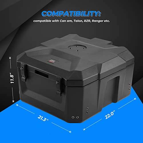 KEMIMOTO UTV Rear Cargo Box 56L Waterproof UV/Scratch Resistant Box