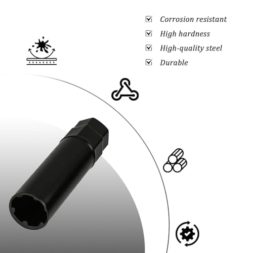 Large 6 Spline Car Lug Nut Socket, Automotive Wheel Lock Key Removal Tool for 19mm (3/4") and 21mm (13/16") Hex Socket Wrench, Vehicle Tuner Lug Nut Key Tool, Universal Fit - size: 6 Spline
