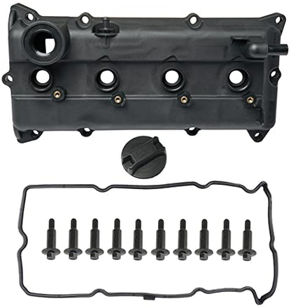 Engine Valve Cover with Gaskets, Bolts, Oil Filler Cap, PCV Valve, Spark Plug Tube Seals Compatible with 2002-2006 Nissan Sentra Altima QR25DE 2.5L Replaces# 13264-3Z001 13264 3Z001 264-982