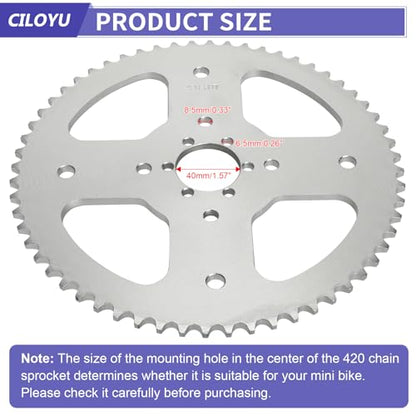 60 Tooth Rear Sprocket 420 Chain Kit for Mini Bike CT200U CT100U - color: Silver