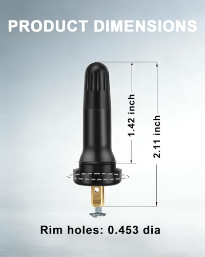 Riseuvo TPMS 20008 Rubber Snap-in Tire Valve Stems for TPMS Sensor, 5Pcs