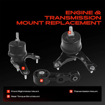 A-Premium Engine Motor and Transmission Mount Kit, with Torque Strut Mount
