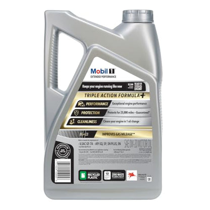 Mobil 1 Extended Performance Full Synthetic Motor Oil 0W-20, 5 Quart - size: 5 Quart (Pack of 1), style: Extended Performance
