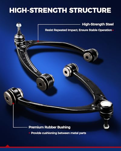 KAX 4pcs Front Control Arm w/Ball Joint for Chevy Silverado 1500 2007-2016, for Escalade 2007-2014 & chevy Avalanche/Suburban 1500/Tahoe & GMC Yukon 2007-2014/Sierra 1500, Forged Steel K80669 K80670 - size: Chevy Silverado 1500 2007-2016