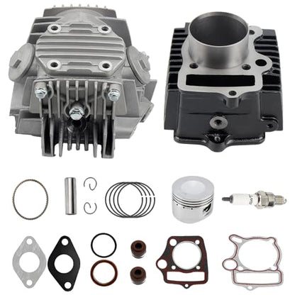 52.4mm Big Bore Cylinder and Head with Piston Ring Rebuild Kit and Gaskets Compatible with 4 Stroke Horizontal 110cc Chinese Taotao Coolster Engine ATV Go Kart Dirt Bike