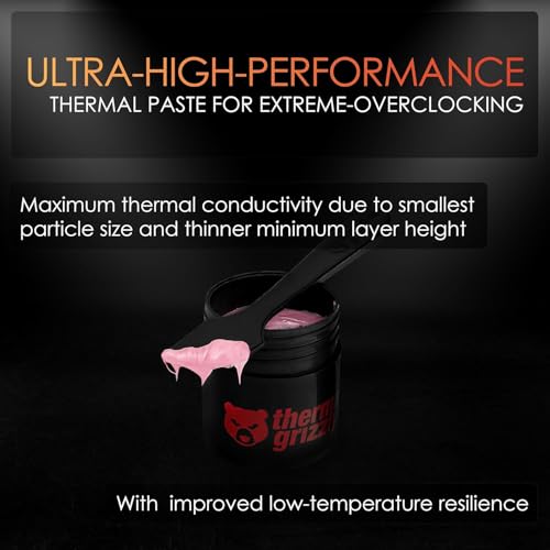 Thermal Grizzly Kryonaut Extreme - 2 Gram - Extremely High Performance Thermal Paste with 12 Cleaning Wipes 6 Wet & 6 Dry- for Maximum Thermal Conductivity While Overclocking CPU/GPU/PS4/PS5/Xbox - size: 2 Gram