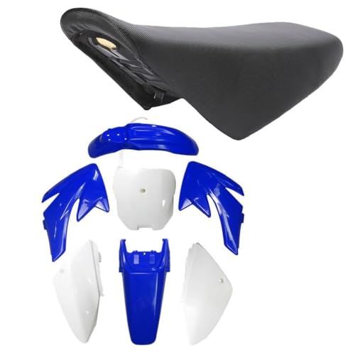 CRF70 XR70 Plastic Fairing Fender Kit with Tall Gripper Seat, 7PCS Body Plastics Set for CRF70F 110cc–250cc Dirt Pit Bike (Blue) - color: Blue Fender Fairing