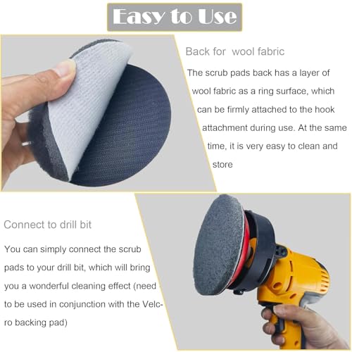10 Pack 5 Inch 800 Grit Scrubber Scouring Pads Flocking Scuff Pads -5" Hoop and Loop Scuff Pads Conditioning Discs Polishing Pad for Furniture Automotive Cleaning, Rust Removal - style: 800 Grit
