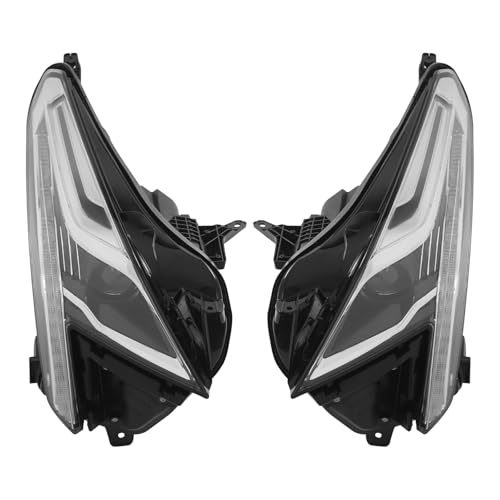 LED Headlight Assembly Left+Right Side for 2020-2023 Cadillac XT5, Complete All-LED System with DRL, Driver/Passenger Side Direct Replacement Headlamps Assy, Black Housing (OEM: 84849606/84849607)