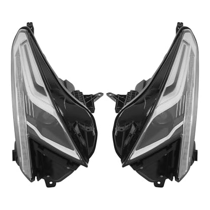 LED Headlight Assembly Left+Right Side for 2020-2023 Cadillac XT5, Complete All-LED System with DRL, Driver/Passenger Side Direct Replacement Headlamps Assy, Black Housing (OEM: 84849606/84849607)