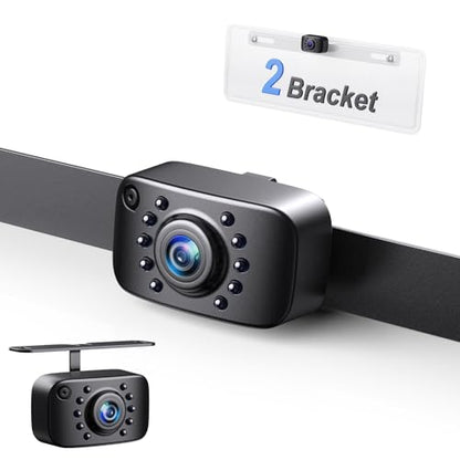 eRapta ERT01 HD Backup Camera Rear View License Plate Reverse Camera - color: Black