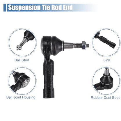 X AUTOHAUX 4pcs Front Inner Outer Tie Rod Ends Kit Suspension Steering Tie Rod End for Buick Verano for Chevrolet Cruze for Chevrolet Volt Drag Link No.EV800884