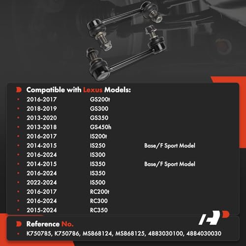 A-Premium Rear Sway Bar Link Stabilizer Bar Link, Compatible with Lexus
