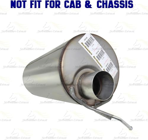 Exhaust Muffler Compatible with GMC Sierra 3500 HD 2007-2010 6.0L | Stainless Steel | Northeastern Exhaust | Includes Clamps and Hangers | Direct-Fit Replacement