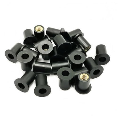 24 Pairs M5 Neoprene Rubber Well Nuts for Kayak with Brass Inserts - size: 24 Pairs M5 Neoprene Well Nuts