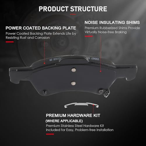 cciyu D857 Ceramic Front Disc Brake Pad Set - size: Front[D857]
