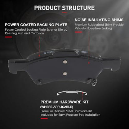 cciyu D857 Ceramic Front Disc Brake Pad Set - size: Front[D857]