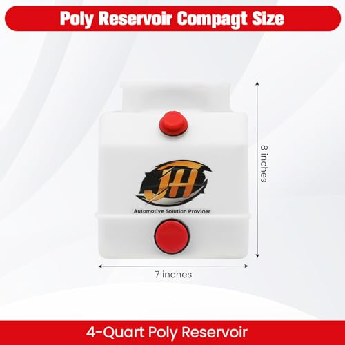 4 Quart Poly Power Unit Reservoir for Hydraulic Systems, Polyethylene Flat Bottom Utility Fluid Tank for Dump Trucks Trailers RVs Boats - size: 4 Quart