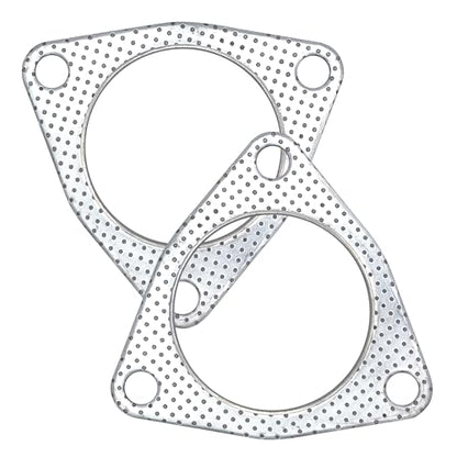3 Inch Exhaust Gasket 3-Bolt Flange 76.5mm Graphite w/Fire Ring 2 Pcs - size: 3 in