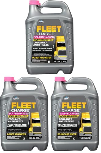 PEAK Fleet Charge SCA Precharged 50/50 Prediluted Antifreeze and Coolant for All Heavy Duty Engine Cooling Systems, 1 Gal. (Pack of 3) - size: 50/50 (Pack of 3)