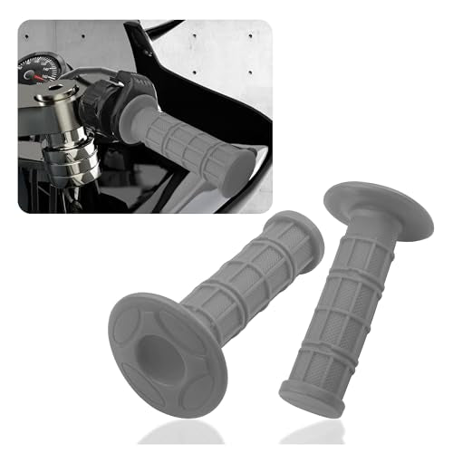 2PCS Motorcycle Grips,Anti-Slip Rubber Dirt Bike Grips with 7/8" Left & 1" Right Compatible with CRF KXF,Universal Motorcycle/Bike Handlebar Grips for Women & Men (Gray) - color: Gray