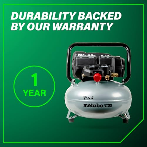 Metabo HPT Portable Pancake Air Compressor, 6 Gallon 200 PSI, EC914S - style: 6-Gallon Pancake, 200 PSI