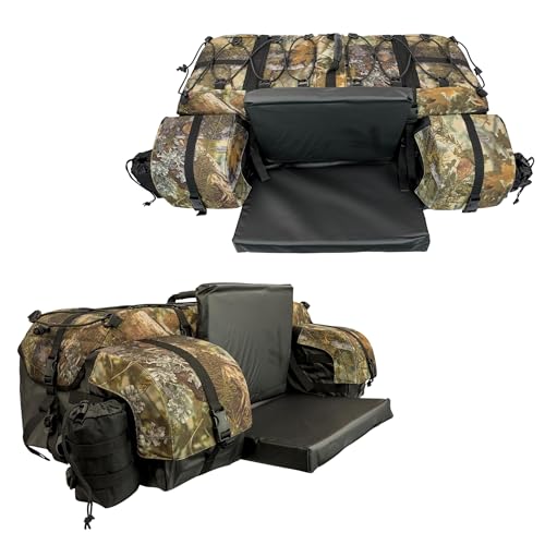 ATV TEK Arch Series Oversized Rear Rack Utility Pack, Padded ATV Cargo Bag in Kings Mountain Shadow Camo, Spacious Multi-Compartment ATV Storage Bag with Seamless Seal for Gear and Trail Essentials. - color: Mountain Shadow Camo
