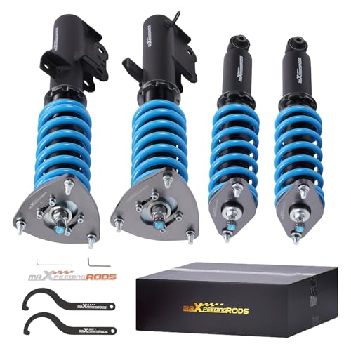 maXpeedingrods Coilover for Subaru Legacy 2015-2019, for Subaru Outback 2015-2019, 24 Levels Damper Adjustable Coilovers Suspension Kit Strut, Height Adjustable T6 Upgraded Lowering Kits Blue