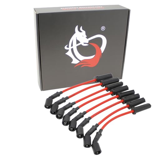 AIP Electronics Dragon Fire Race Series High Performance Ignition Spark Plug Wire Set Compatible with 1999-2013 GMC Chevrolet Avalanche Cadillac Escalade Hummer 4.8L 5.3L 6.0L 6.2L OEM Fit PWJ100