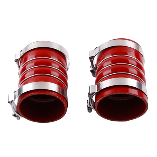ID4"×6" Silicone Charge Air Cooler Hump Hose Boot with Clamps 2PCS - color: red, size: 4"x6"-RD
