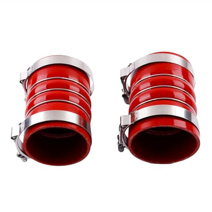 ID4"×6" Silicone Charge Air Cooler Hump Hose Boot with Clamps 2PCS - color: red, size: 4"x6"-RD