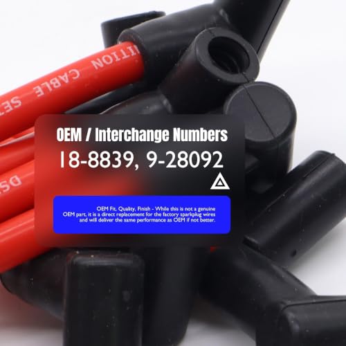 4PCS Marine Spark Plug Wire Set Replacement #18-8839 9-28092 - style: 18-8839