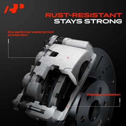 A-Premium Front Left and Right Side Disc Brake Caliper with Bracket - style: Front Driver and Passenger Side