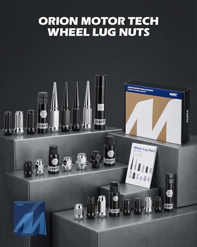 OMT M14x1.5 Lug Nuts with Cone Seat, 24pcs Lug Nuts Set with 1 Socket Key - color: Black, size: M14x1.5, style: 24Pcs Spline Tuner