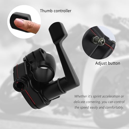 7/8'' 22mm Thumb Throttle Kit with Throttle Cable,Aluminum Motorcycle/Mini Bike Throttle Cable Replacement,Universal Motorcycle Accessories for 50-250cc ATV Bike